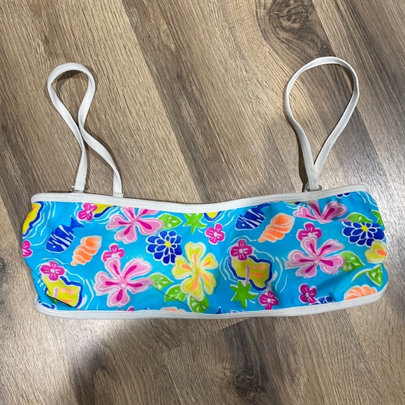 💜 FREE w/ PURCHASE 💜 Carolina Blues Vintage Y2K Tropical Bathing Suit Top 🍬 - Picture 1 of 5